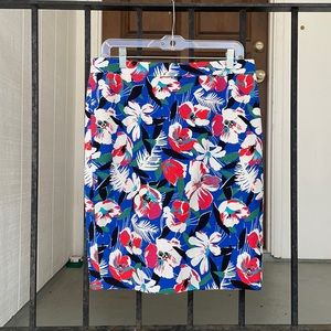 JCREW Basket Weave Floral Pencil Skirt